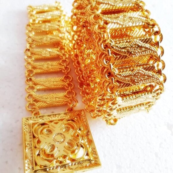 Thai Belt Costume Gold Plate Vintage Thailand Traditional Dance Ramthai Women We - Picture 8 of 9